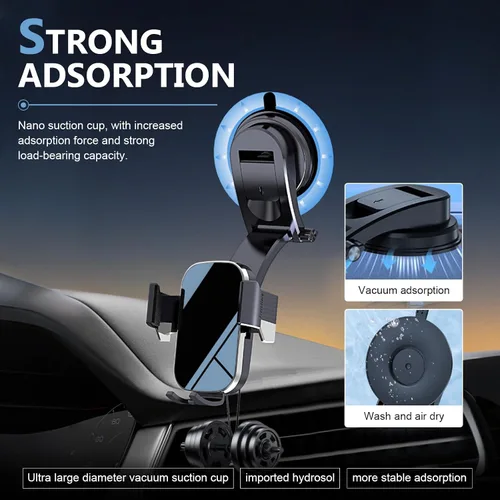 Miniatura 4 de Soporte para teléfono de automóvil, ABS antideslizante y antigolpes, soporte de teléfono para tablero de instrumentos, soporte de celular ajustable