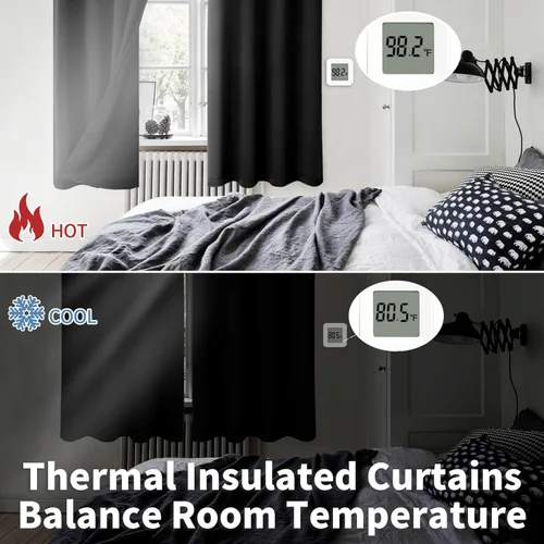 Miniatura 4 de BGment Cortinas de 45 pulgadas para dormitorio - Cortinas opacas cortas para ventana pequeña/café, cortinas con aislamiento térmico con ojales, 2