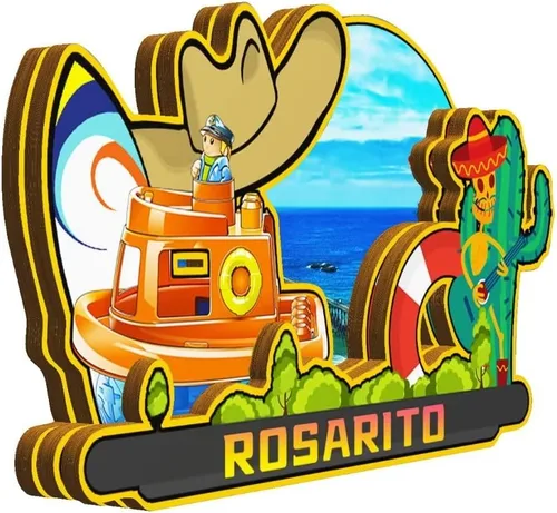 Miniatura 2 de Rosarito México - Imán para nevera con imán de madera 3D, monumentos coleccionables para viajes, decoración hecha a mano -2055