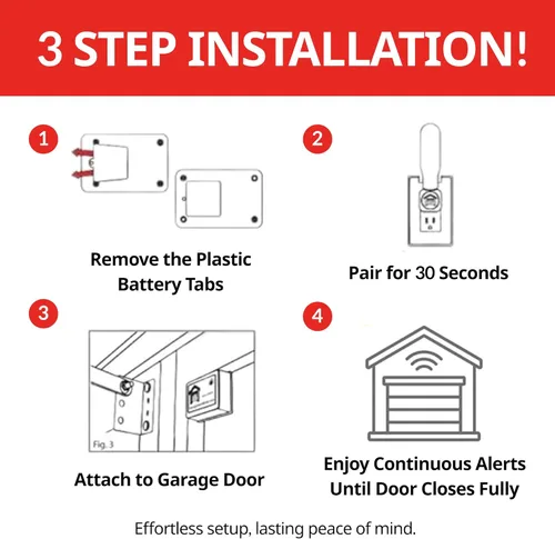 Miniatura 3 de Garage Door Minder® Versión II. 100% Inalámbrico. ¡Se instala en dos minutos! Sin Wi-Fi. Sistema de monitoreo y alerta para el hogar. ¡Ideal
