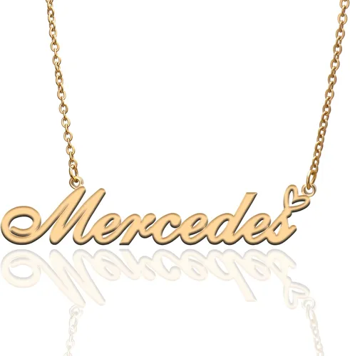 Collar con nombre personalizado personalizado con dije con nombre chapado en corazón para mujer, collar de moda personal el mejor regalo para niña,