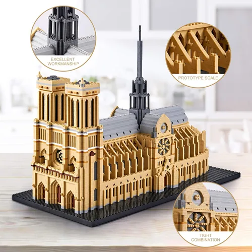 Miniatura 2 de Notre Dame De Paris Colección de micro bloques de construcción famosa mundialmente famosa modelo arquitectura conjuntos para adultos 7380 piezas