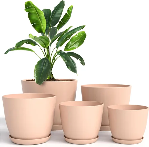 Miniatura 16 de Utopia Home - Macetas de Interior con Drenaje - Macetas de Flores de 7/6.6/6/5.3/4.8 Pulgadas para Plantas de Interior - Juego de 5 Macetas