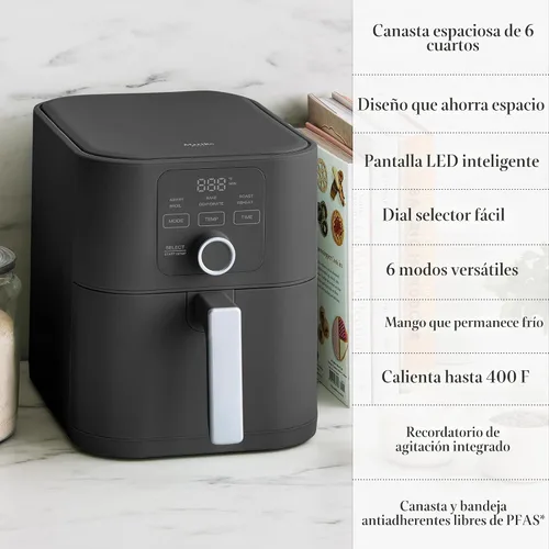 Miniatura 12 de Martha Stewart Freidora de aire 6 cuartos de galón, 6 en 1, hornear, asar, freír al aire, deshidratar, recalentar, cesta antiadherente de cerámica