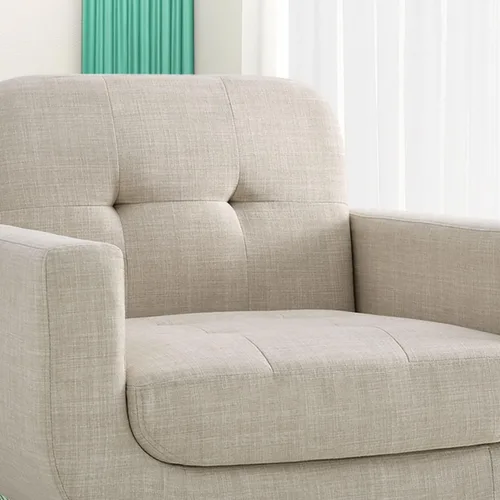 Miniatura 8 de Rosevera Elena - Sillón contemporáneo con tapicería de lino, muebles de sala de estar, color beige claro