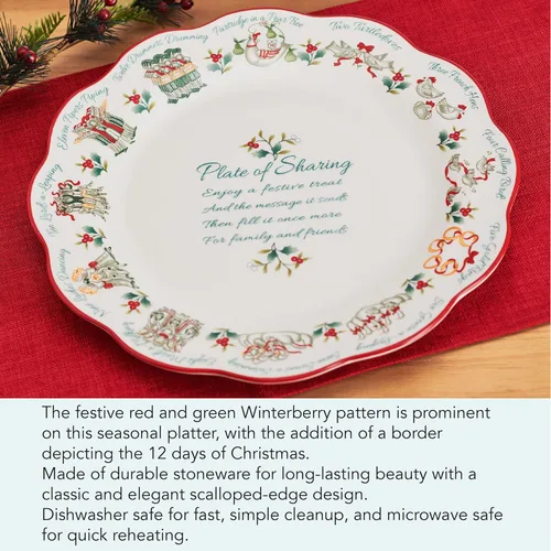 Miniatura 3 de Pfaltzgraff Winterberry - Plato para compartir de 12 días, 13 pulgadas
