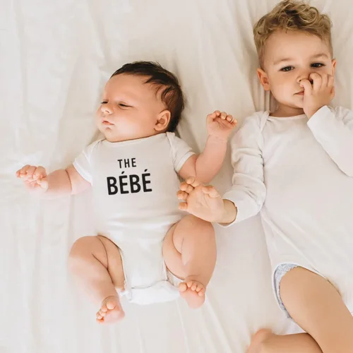 Miniatura 4 de Printique Mono Mono Orgánico De Una Pieza De Manga Corta Para Bebé, 0-12 Meses - The Bebe, Blanco