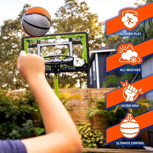 Miniatura 6 de Nerf Indoor + Outdoor Basketball - Proshot Official Size 29.5" Basketball + Air Inflation Pump - Extra Grip for Gym + Driveway Hoops - Regulation B7