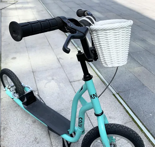 Miniatura 8 de MEGHNA Mini cesta tejida para bicicleta para manillar de bicicleta para niña y niño para scooter, varios colores Blanco