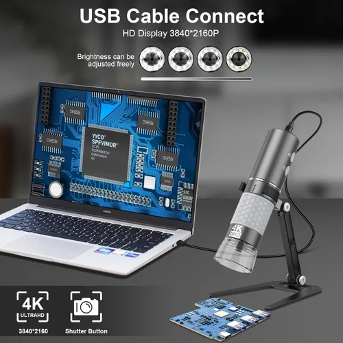 Miniatura 3 de Cámara de Microscopio Digital Inalámbrico Wi-Fi 4K HD Magnificador, Compatible con iPhone, iPad, Teléfonos Android y PC