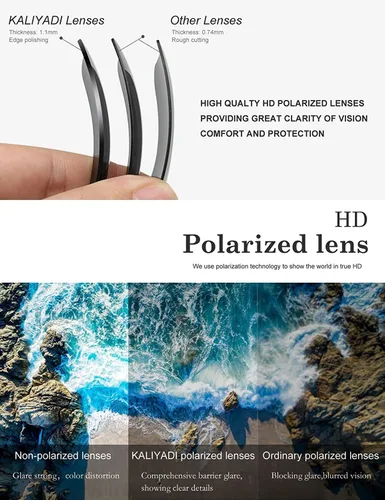 Miniatura 6 de KALIYADI Lentes de sol polarizados para hombres y mujeres, con acabado mate, lentes de espejo de color, bloqueo UV (paquete de 3)