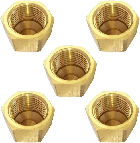 Latón 45 Grados Tapa Abocinada para Tubo de 5/8" OD Tamaño de Rosca 7/8" Acoplamientos SAE 5 piezas