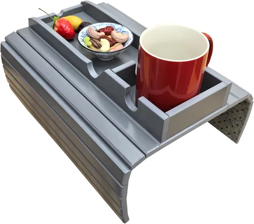 Miniatura 2 de Soporte para tazas de sofá, mesa de sofá para sofá, mesa de reposabrazos, mesa portátil, mesas de bandeja y mesas auxiliares para espacios pequeños.