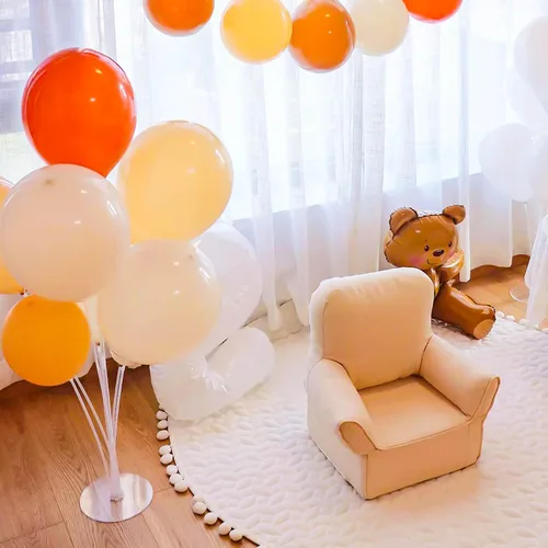 Miniatura 5 de JOYYPOP Juego de 10 soportes para globos, palos de globo con base, suministros para fiestas, cumpleaños, graduación, fiesta, decoración de boda