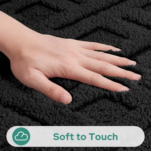 Miniatura 5 de HOMEIDEAS - Juego de alfombras de baño de 2 piezas, antideslizantes, lavables a máquina, de felpa extra suave y absorbente, para baño, tina y ducha
