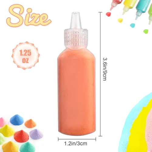 Miniatura 2 de Niurewan 24 piezas de arena artística, botellas de 1.25 onzas, kit de artes y manualidades de arena DIY, arena escénica para niños, kit de arena