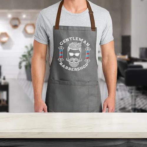 Miniatura 3 de TEEAMORE Delantal de peluquero Peluqueros Hombres Estilista Salón Delantales Dos Grandes Bolsillos Aseo Barbería.