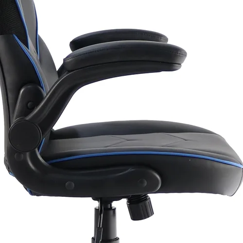 Miniatura 9 de NuSparc SpawnSafe - Silla para videojuegos, altura ajustable, reposabrazos abatibles, giro de 360°, negro/azul