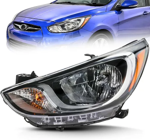 Miniatura 11 de ALLIGATOR AUTO LIGHTS Repuesto para Hyundai Accent 2012 2013 2014 GLS, GS, SE, Hatchback/Sedan Conjunto de faros halógenos con bombillas