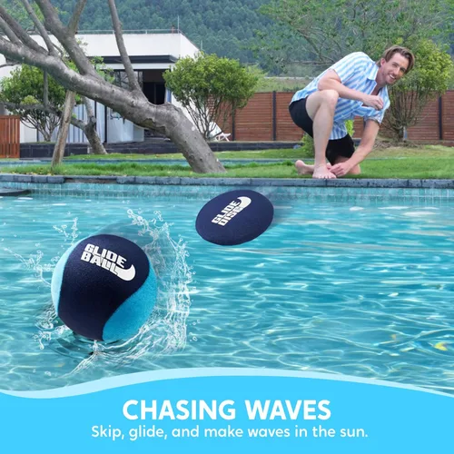 Miniatura 3 de SYNCFUN 4 Pcs Skip Water Balls,Splash Water Bouncing Balls with Mesh Bag, Beach Toys for Kids, Pool Toys for Friends and Family, Fly Swimming Game