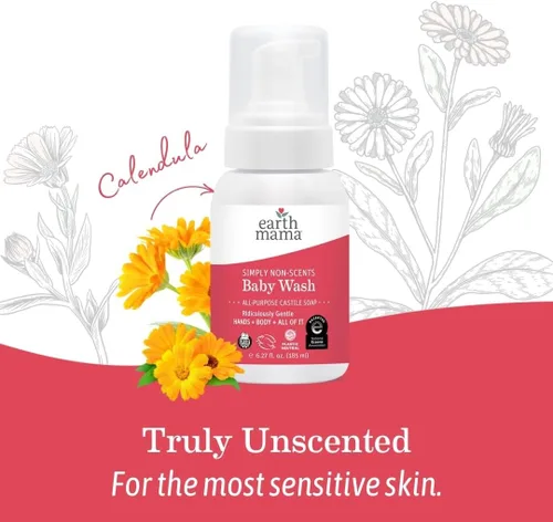 Miniatura 9 de Earth Mama Simply Non-Scents - Jabón de manos espumoso para bebés, gel de baño multiusos sin fragancia para pieles sensibles, jabón de castilla