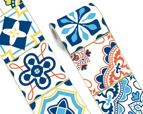 Miniatura 38 de FLFK Adhesivos de Azulejos de Borde de Pared Despegar y Pegar Papel Tapiz de Borde para Salpicadero de Cocina Baño Cuarto de Ducha, 4"x240