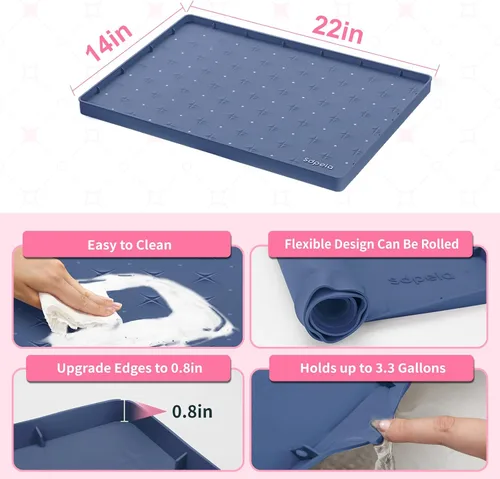 Miniatura 5 de Sdpeia - Tapete para debajo del fregadero, tapete impermeable de silicona mejorado, para proteger los gabinetes de cocina, organizadores y alacenas