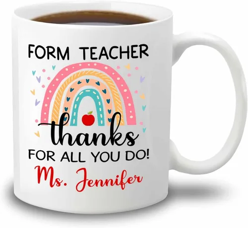 Miniatura 14 de Taza de café personalizada para profesor de arte, taza de café de cerámica para profesores de arte, regalos para graduación, taza de té blanca