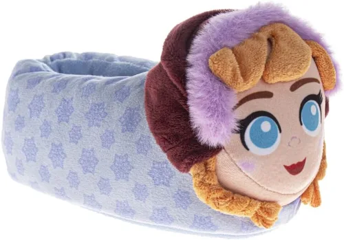 Miniatura 2 de Disney Frozen Elsa and Anna - Pantuflas de felpa para niñas, antideslizantes, cómodas, esponjosas, ligeras, cálidas, suaves, para interiores y niñas