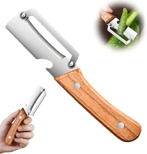 Pelador de verduras multifuncional para cocina, de acero inoxidable ultra afilado, para frutas, zanahorias, naranjas y patatas con mango ergonómico,