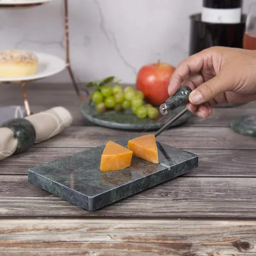 Miniatura 25 de Creative Home Cortador de mantequilla de queso de mármol champán natural, 5 pulgadas de largo x 8 pulgadas de ancho, beige