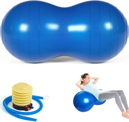 Pelota de maní para niños Terapia, 90x45 cm Anti-explosión con bomba, pelota de ejercicio de calidad de gimnasio para yoga, físico, entrenamiento,