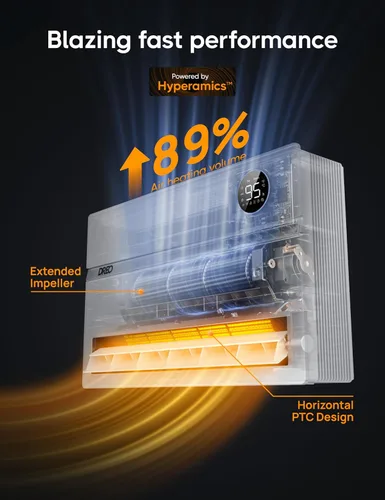 Miniatura 6 de Dreo Calentador de pared para baño, calentadores de espacio inteligentes con enchufe ALCI, 1500 W, oscilación vertical de 120°, termostato