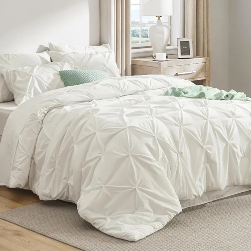 Miniatura 74 de Bedsure - Juego de edredón tamaño matrimonial verde azulado - Juego de ropa de cama tamaño matrimonial en una bolsa de 7 piezas, juego de cama 14
