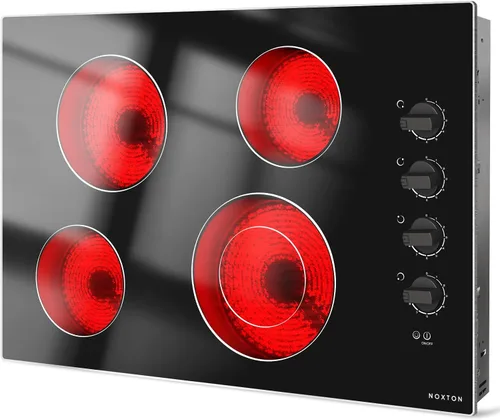 Miniatura 10 de Noxton Placa de cocina eléctrica de 110 V, 2 quemadores, estufa eléctrica enchufable de 12 pulgadas, uso integrado o sobre el mostrador, 9 niveles