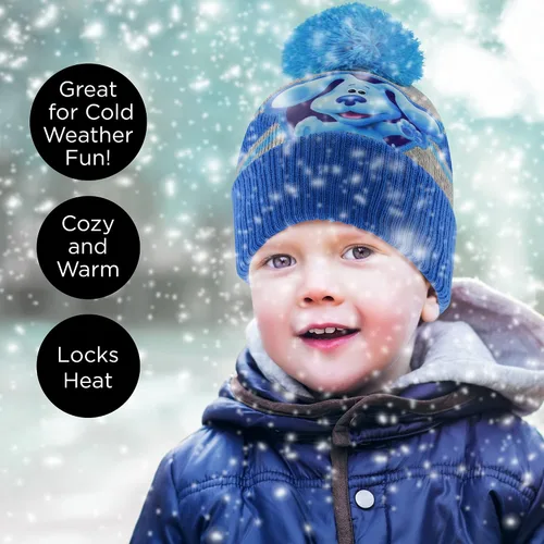 Miniatura 2 de Nickelodeon boys Winter Hat and Mitten Set, Blue's Clues Toddler Beanie for Kids Ages 2-4