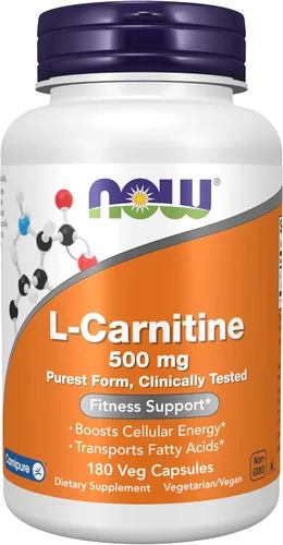 Miniatura 9 de NOW Suplementos, L-carnitina 500 mg, forma más pura, aminoácidos, soporte de fitness*, 60 cápsulas vegetales