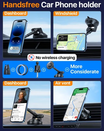 Miniatura 4 de HTU Soporte de automóvil Magsafe actualizado 2026 [80 libras de succión más fuerte y grado militar] Potente soporte magnético para teléfono celular