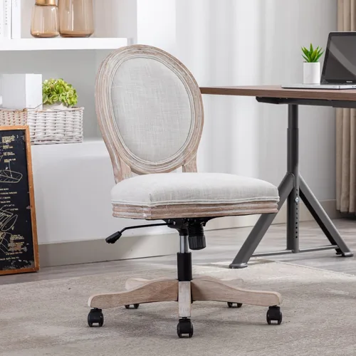 Miniatura 9 de HEAH-YO Juego de 1 sillas de escritorio modernas sin brazos, silla giratoria para computadora con ruedas y reposabrazos, silla de oficina ajustable