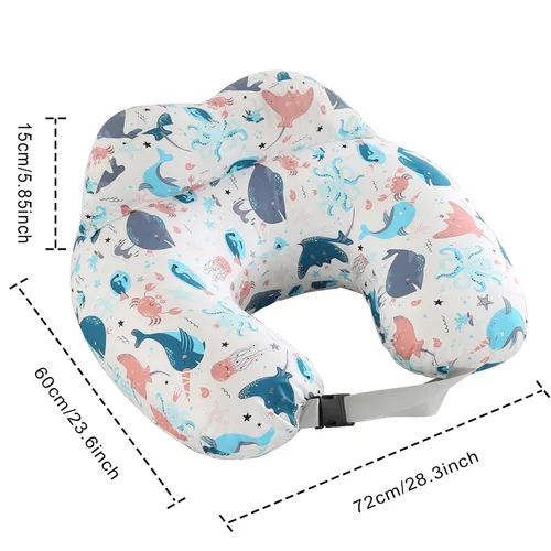 Miniatura 8 de Almohada de lactancia BATTOP para lactancia materna, alimentación con biberón, almohadas de lactancia de talla grande con correa ajustable