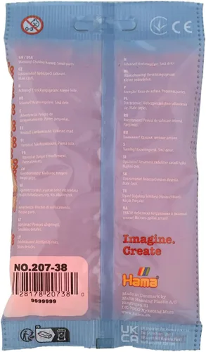 Miniatura 2 de Hama 207-38 Beads 1,000 Bead Recarga Bolsa - Naranja Neón Multicolor