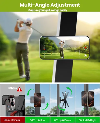 Miniatura 3 de Soporte magnético para carrito de golf, accesorios de golf, regalos para hombres, papá, marido, único, rotación de 360°, soporte de teléfono