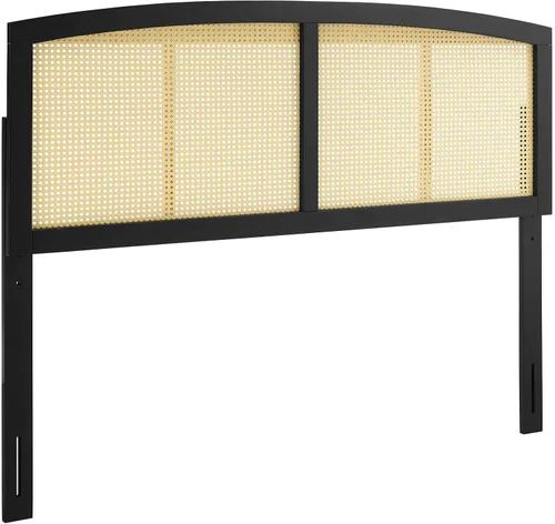 Miniatura 3 de Modway Cabecero completo de ratán tejido de caña Halcyon en color negro