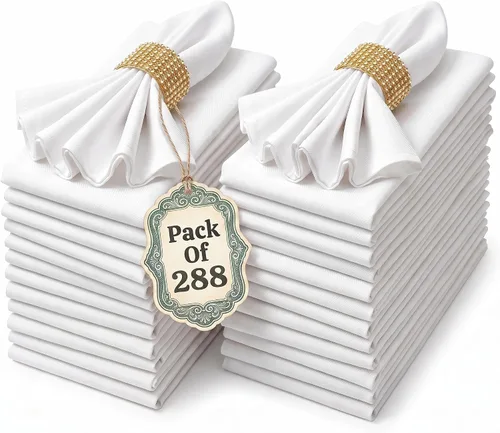 Miniatura 34 de Utopia Kitchen Servilletas de tela blanca, 12 unidades, 18 x 18 pulgadas, mezcla de algodón absorbente, lavables y reutilizables, para cenas