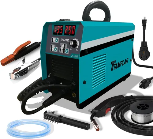 Soldador MIG - 135AMP 110V y 220V Voltaje Dual 4 en 1 Flux MIG/alambre sólido/Stick ARC/Lift TIG Gas/soldadura sin gas, IGBT Inverter Soldadora
