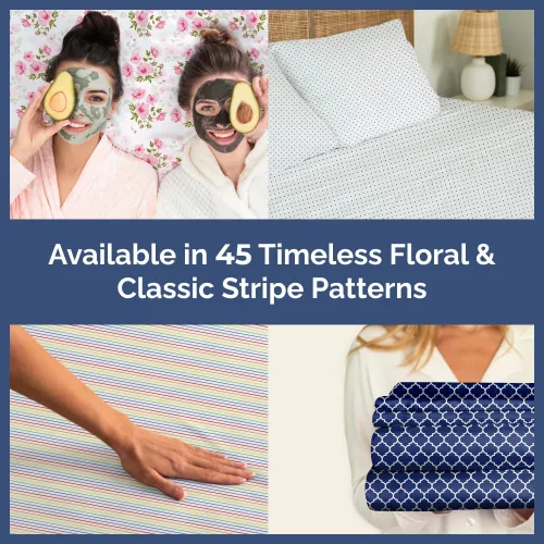 Miniatura 8 de Sábanas con patrón de puntos azules, 1 sábana encimera, 1 sábana bajera y 1 funda de almohada con bolsillos profundos, ropa de cama con estampado