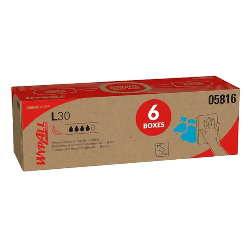 Miniatura 11 de WypAll General Clean L30 - Toallas de limpieza pesadas (05841), toallitas fuertes y suaves, color blanco, 875 toallas por rollo gigante, 1 rollo por