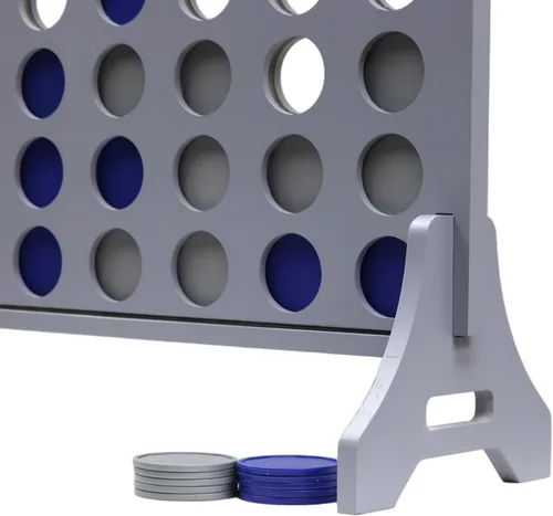 Miniatura 2 de Juego gigante 4 en una fila para familia y adultos – Tailgating Pros Jumbo de madera gris cuatro en una fila juego de patio para interiores