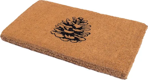 Miniatura 105 de Fab Habitat Felpudo extra grueso, tejido a mano, duradero, fibra de coco natural, entrada, puerta delantera, porche, patio, pájaros en rama, gris