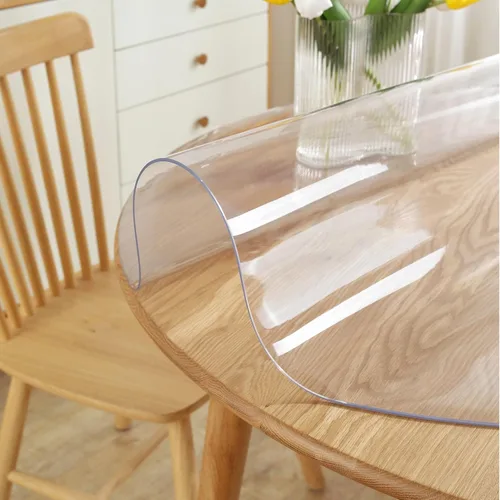 Miniatura 2 de LovePads Protector de mesa redondo transparente de 24 pulgadas, protector de mesa de 2 mm de grosor para comedor, cubierta de mesa impermeable